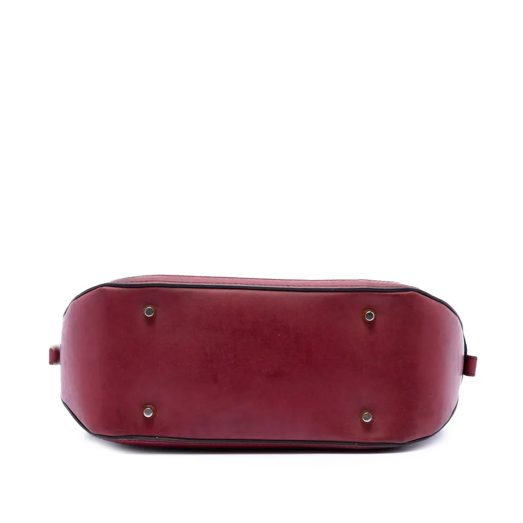 Burberry Small Leather Trimmed House Check Canvas Bridle Orchard Satchel Brown Very good - Inside View