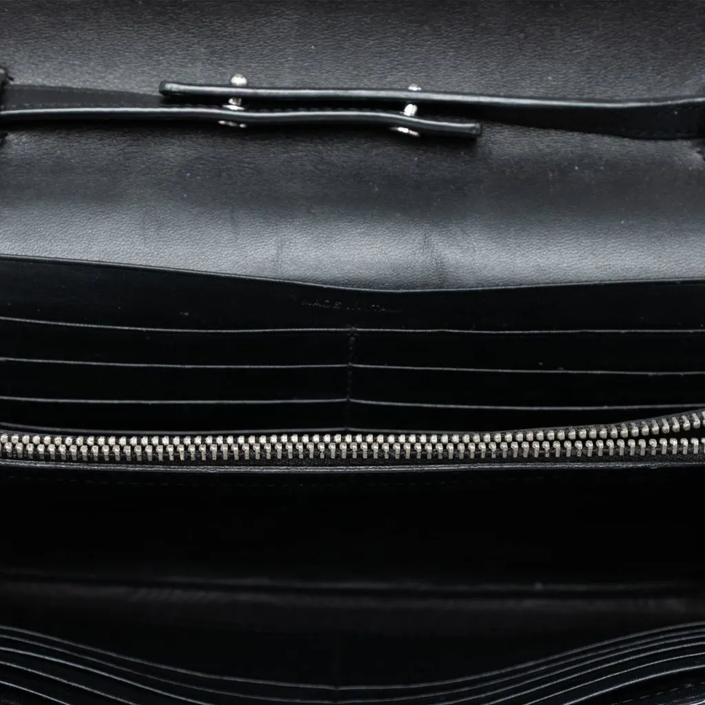 Saint Laurent Calfskin Monogram Star Kate Wallet On Chain Black Leather Very good - Model View