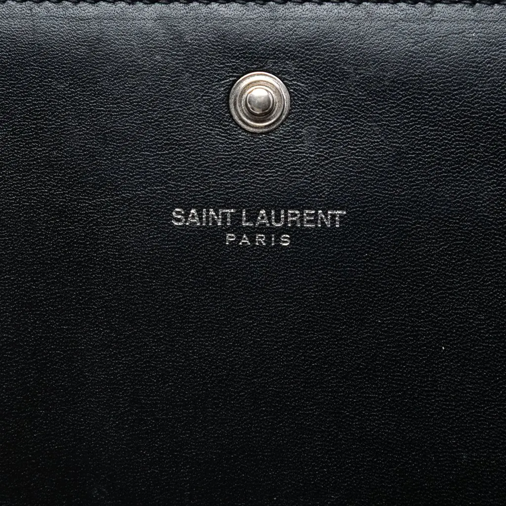 Saint Laurent Calfskin Monogram Star Kate Wallet On Chain Black Leather Very good - Box View