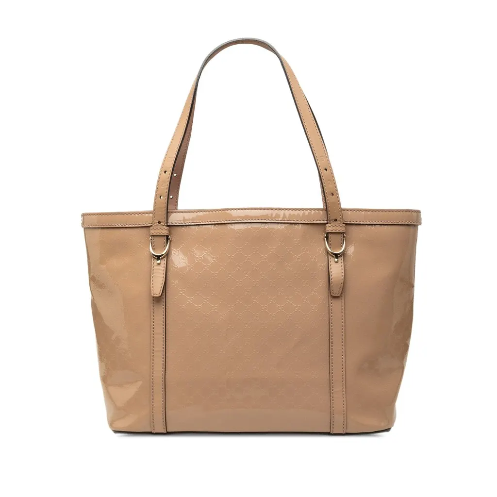 Gucci Patent Microguccissima Nice Tote Pink Leather Very good - Front View
