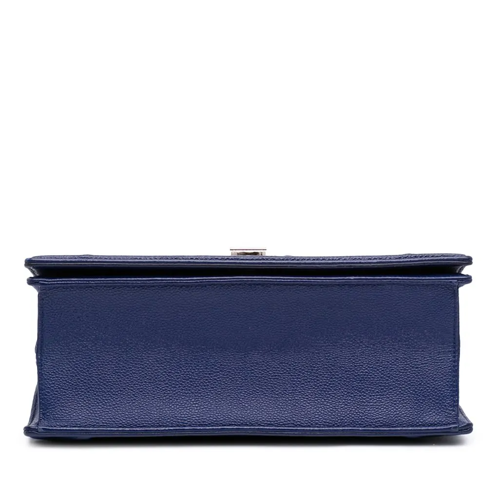 Dior Medium Grained Calfskin Diorama Flap Blue Leather Good - Inside View