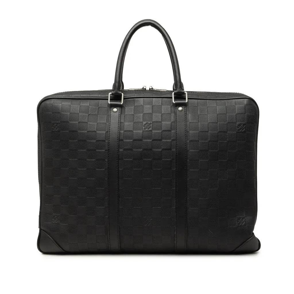 Louis Vuitton Damier Infini Porte-Documents Voyage Black Leather Very good - Front View