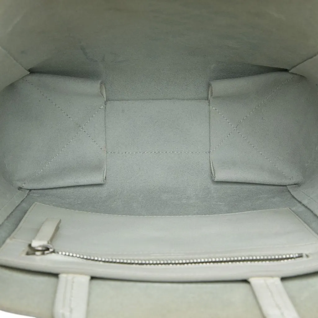 Celine Small Grained Calfskin Vertical Cabas Satchel White Leather Very good - Model View
