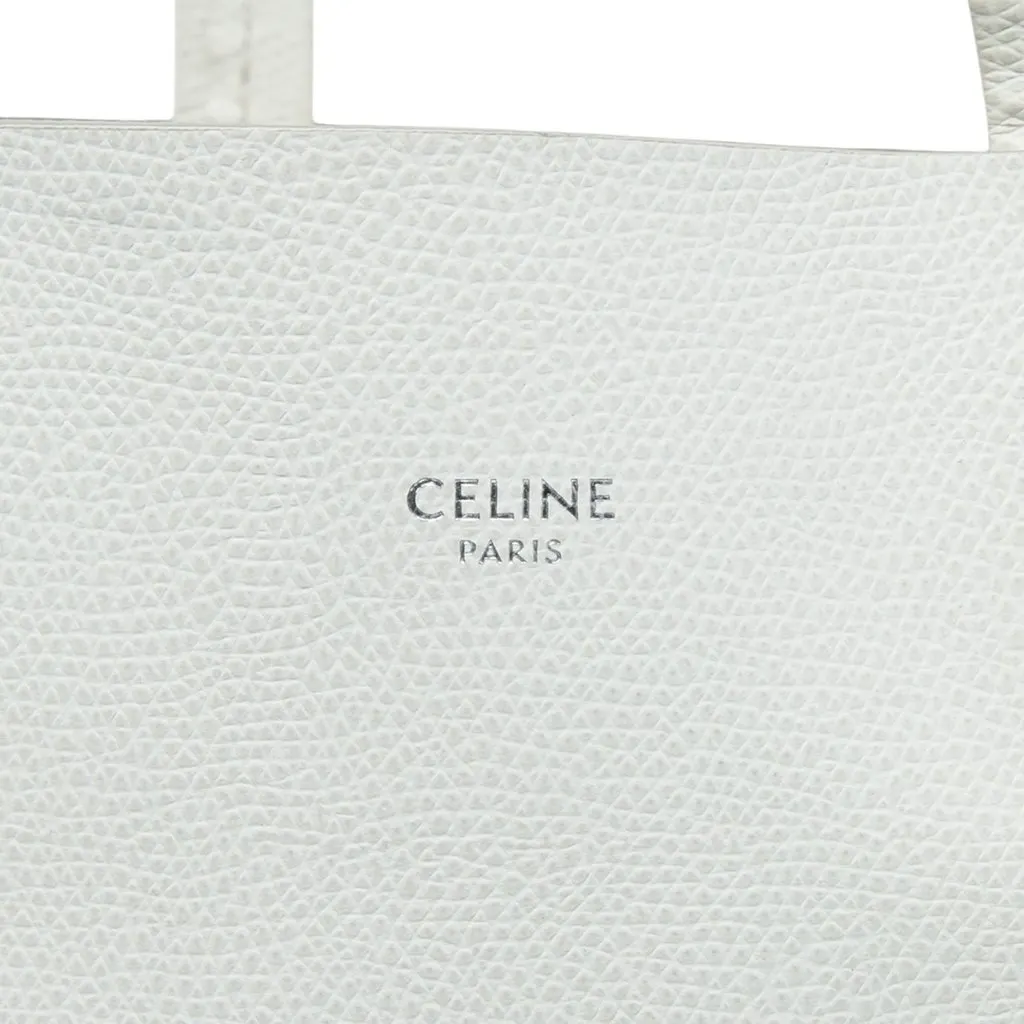 Celine Small Grained Calfskin Vertical Cabas Satchel White Leather Very good - Box View