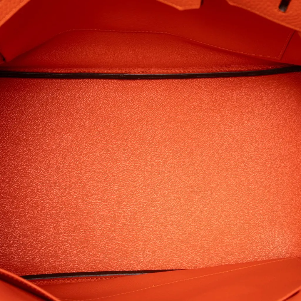 Hermès Clemence Birkin Retourne 35 Orange Leather Very good - Model View