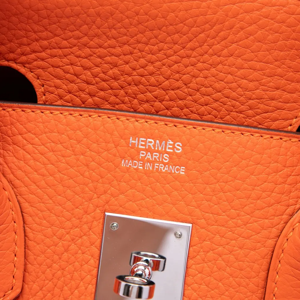 Hermès Clemence Birkin Retourne 35 Orange Leather Very good - Box View