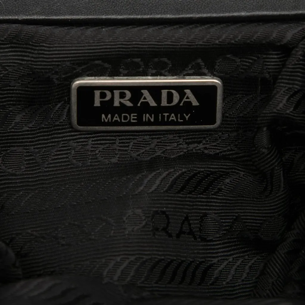 Prada Tessuto Kiss Lock Frame Coin Pouch Black Very good - Box View