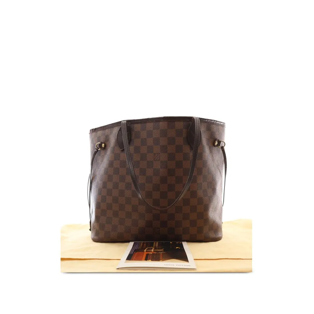 Louis Vuitton Damier Ebene Neverfull MM Brown Canvas Very good - Box View