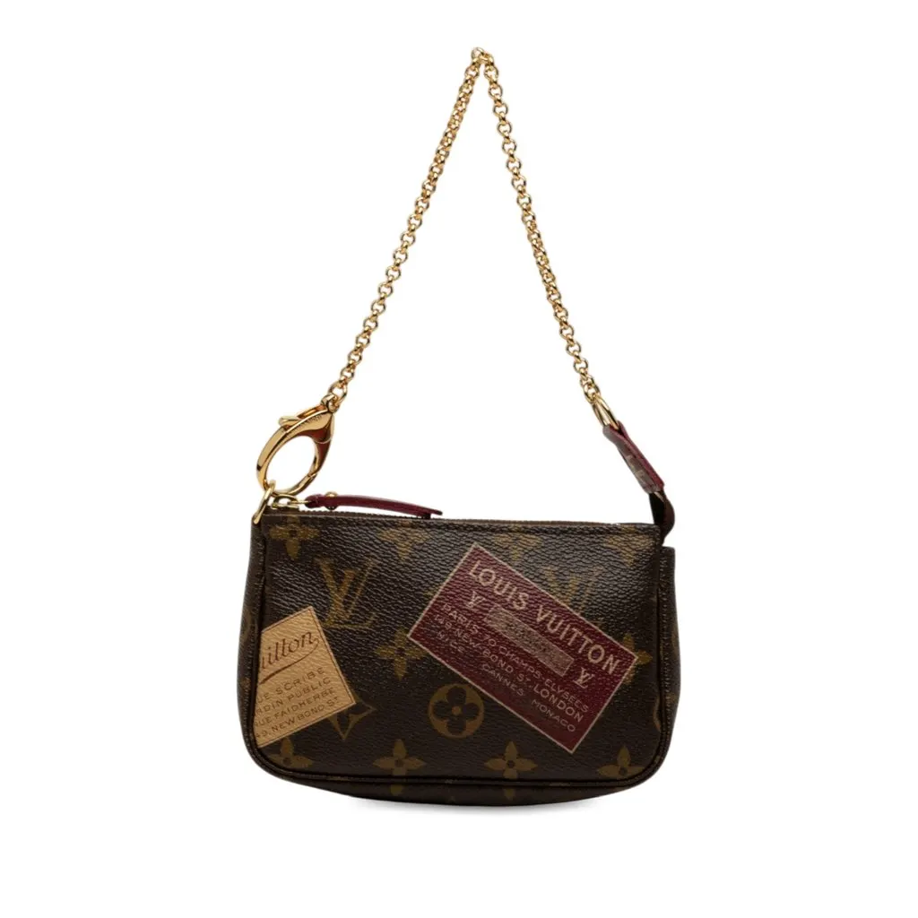 Louis Vuitton Monogram Trunks and Bags Mini Pochette Accessoires Brown Very good - Front View