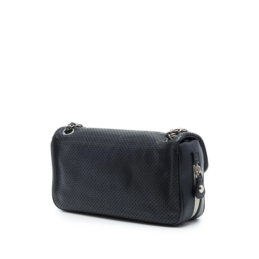 Chanel Perforated Lambskin Baseball Spirit Flap Black Leather Very good - Back View