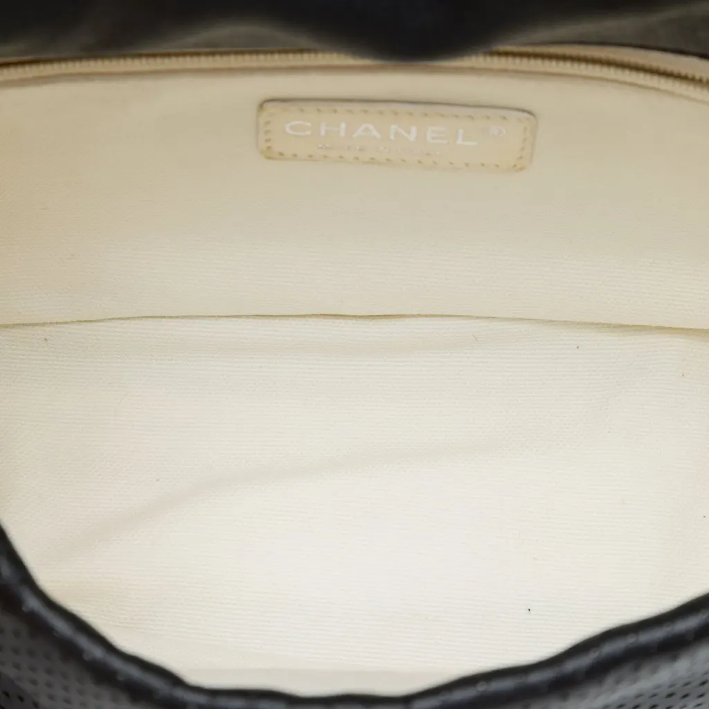 Chanel Perforated Lambskin Baseball Spirit Flap Black Leather Very good - Model View