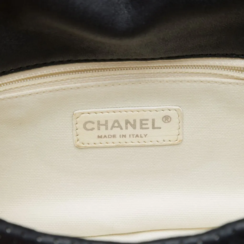 Chanel Perforated Lambskin Baseball Spirit Flap Black Leather Very good - Box View