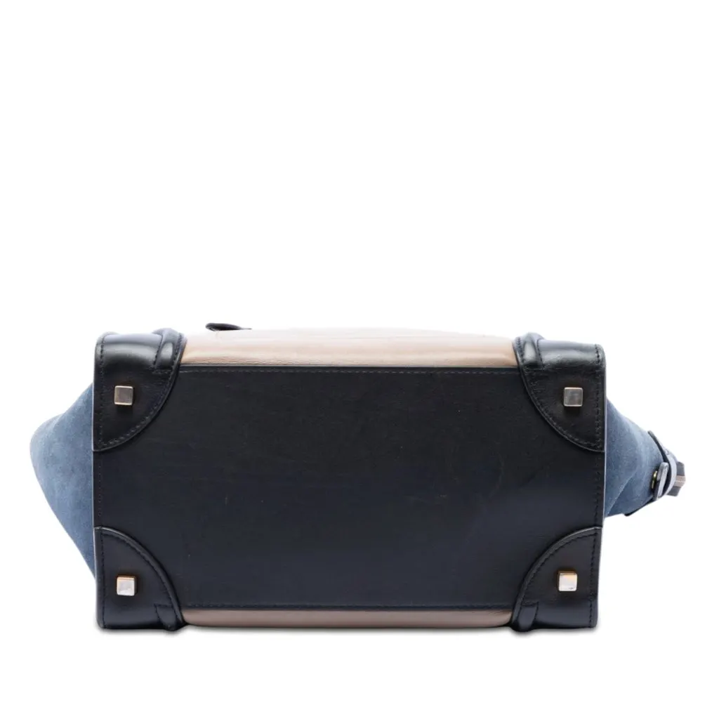Celine Mini Tricolor Calfskin and Suede Luggage Tote Brown Leather Very good - Inside View