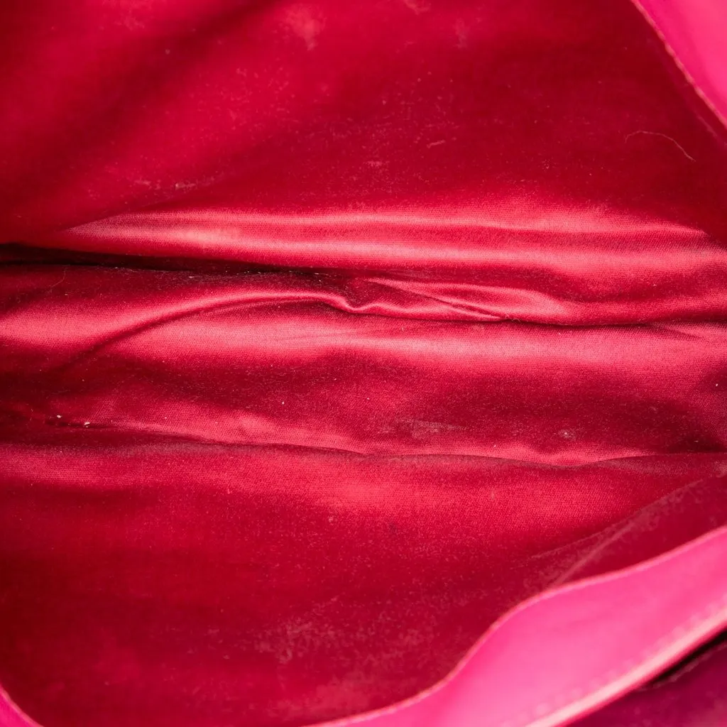 Miu Miu Goatskin Madras Satchel Pink Leather Good - Model View