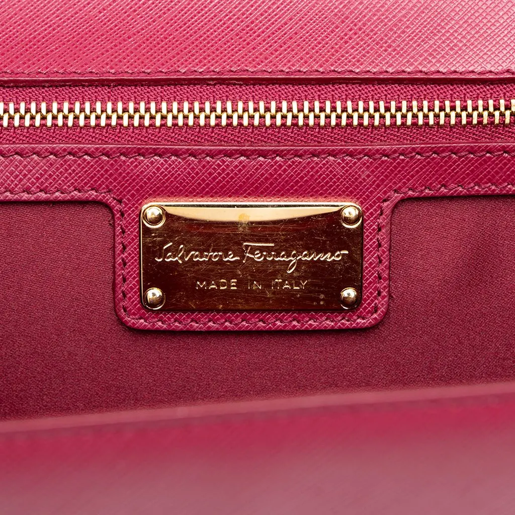 Salvatore Ferragamo Medium Leather Vara Ginny Crossbody Red Leather Good - Box View