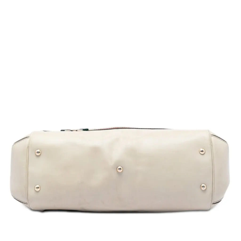 Gucci GG Canvas Web Mayfair Satchel Beige Good - Inside View