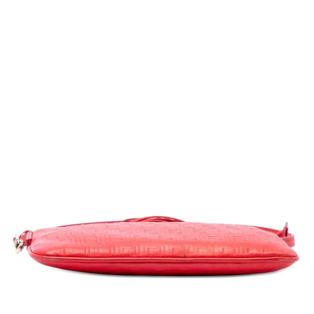 Fendi Zucchino Embossed Nappa Tassel Handbag Red Leather Very good - Inside View
