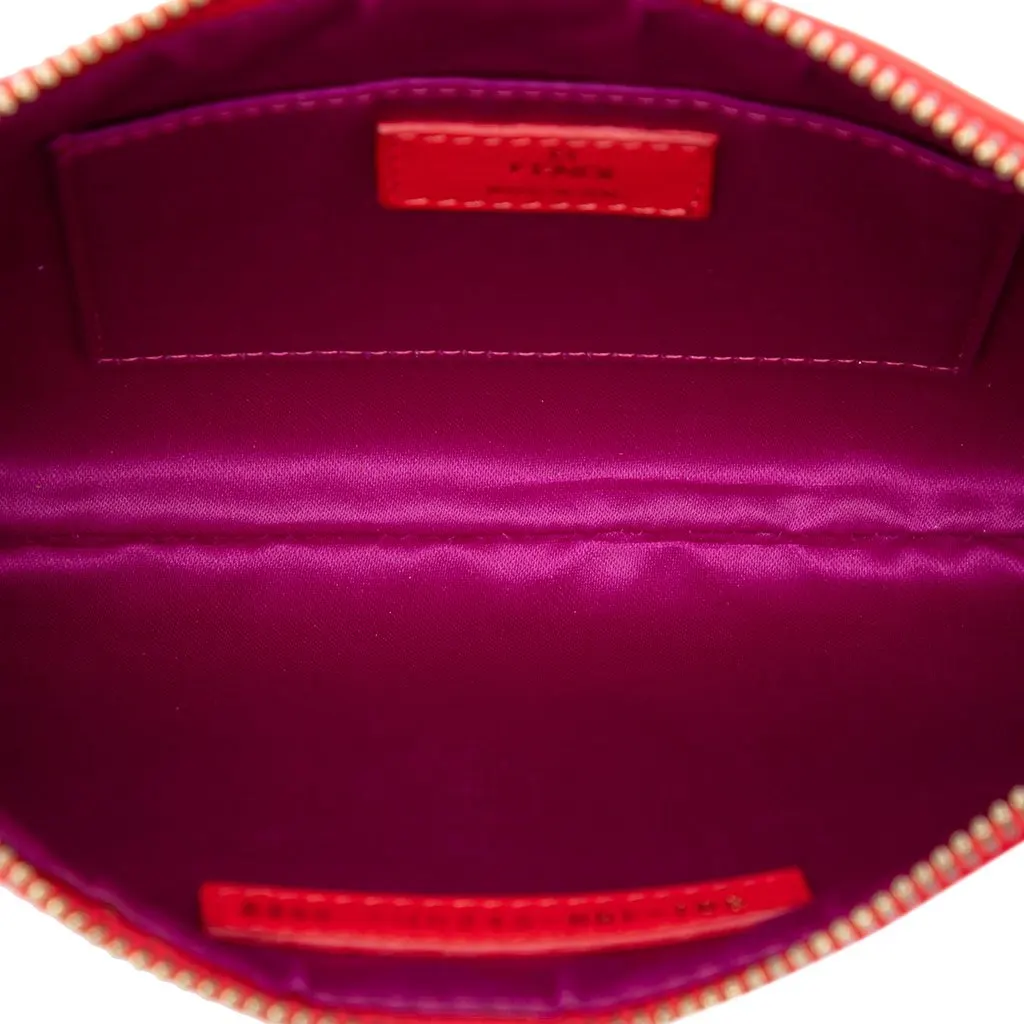 Fendi Zucchino Embossed Nappa Tassel Handbag Red Leather Very good - Model View