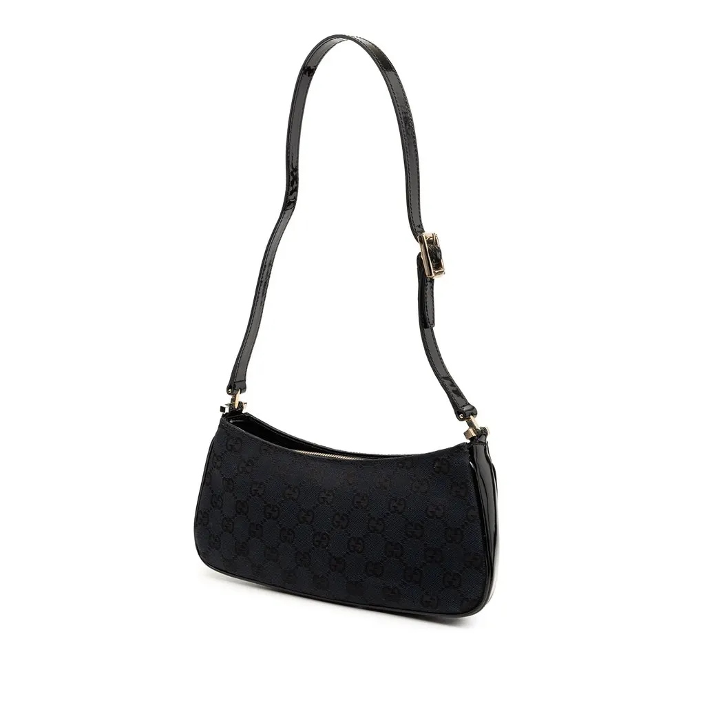 Gucci GG Canvas Shoulder Bag Blue Very good - Back View