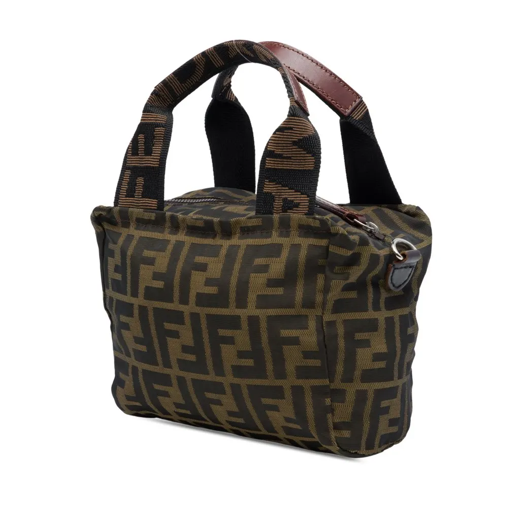 Fendi Mini Zucca Canvas Satchel Brown Canvas Very good - Back View