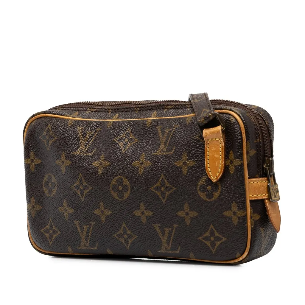 Louis Vuitton Monogram Pochette Marly Bandouliere Brown Canvas Good - Back View