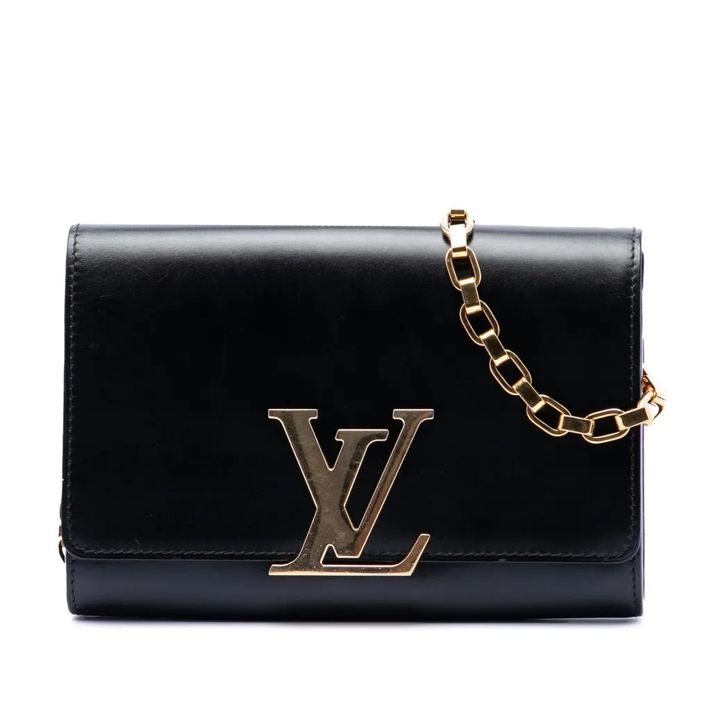 Louis Vuitton Louise Chain GM Black Leather Very good - Front View
