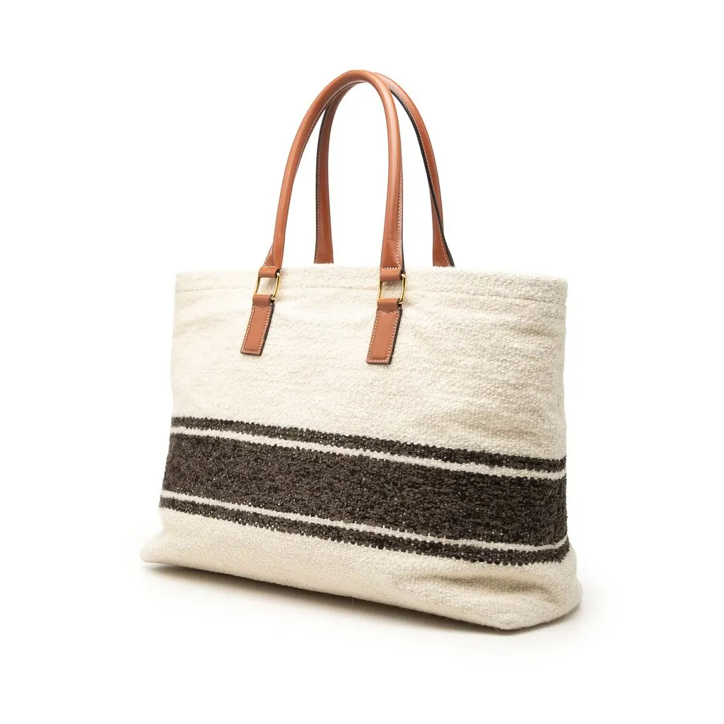 Celine Canvas Plein Soleil Horizontal Cabas Tote Brown Very good - Back View