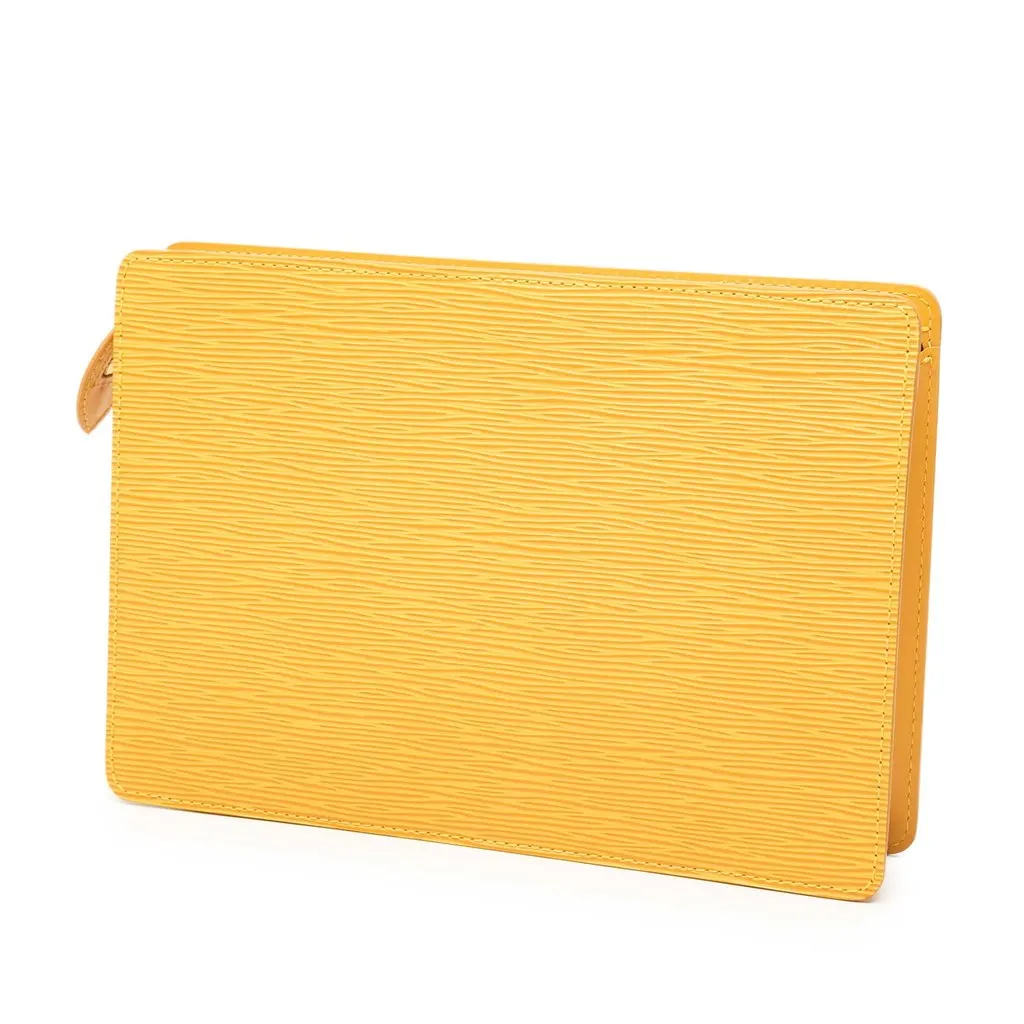 Louis Vuitton Epi Pochette Homme Yellow Leather Very good - Back View