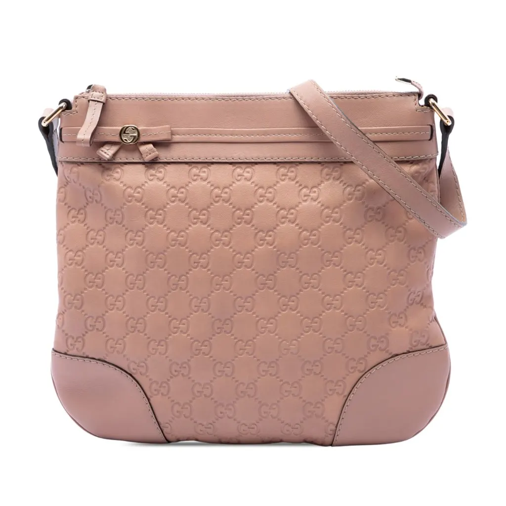 Gucci Guccissima Mayfair Crossbody Brown Leather Good - Front View