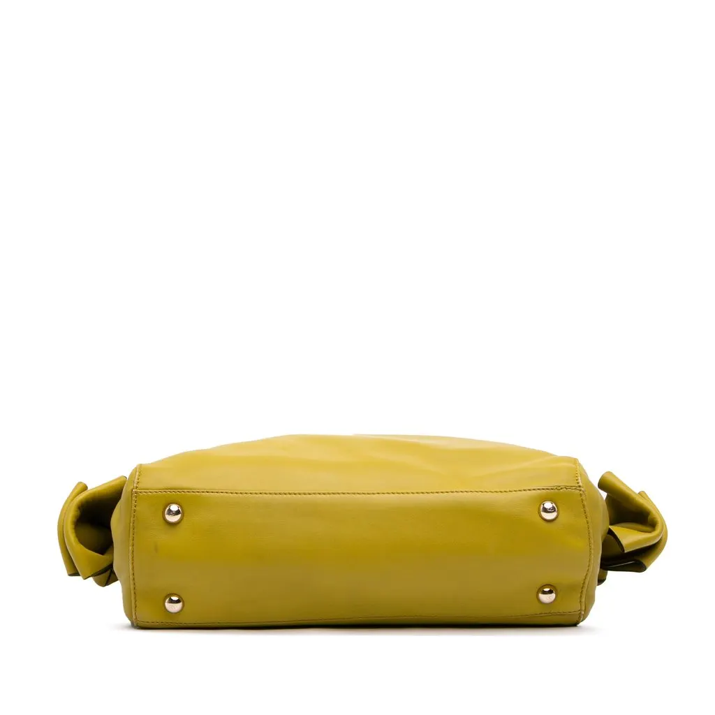 Valentino Leather Rockstud Bow Tote Yellow Leather Good - Inside View