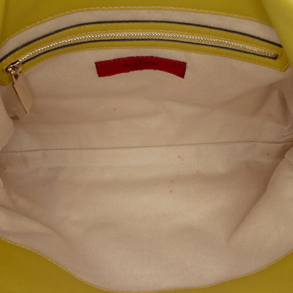 Valentino Leather Rockstud Bow Tote Yellow Leather Good - Box View