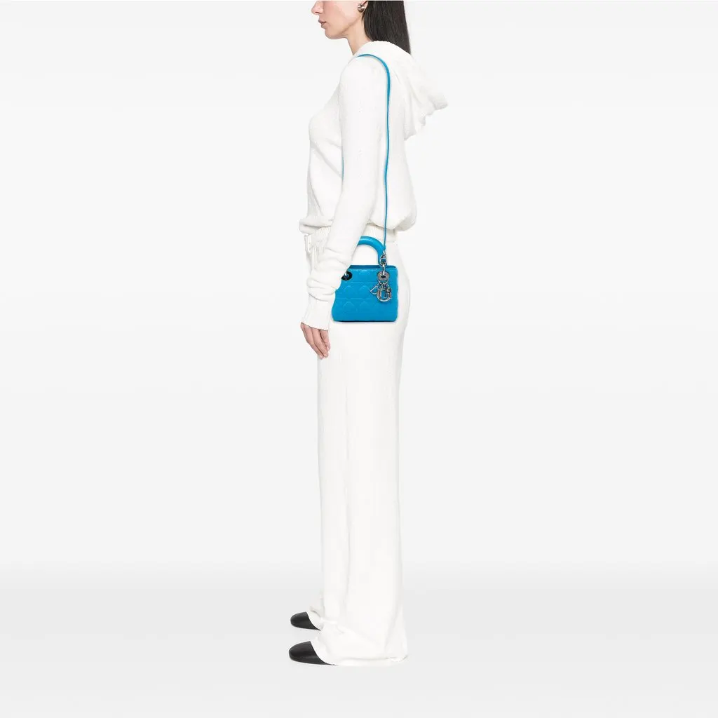 Dior Mini Lambskin Cannage Lady Dior Blue Leather Very good - Box View