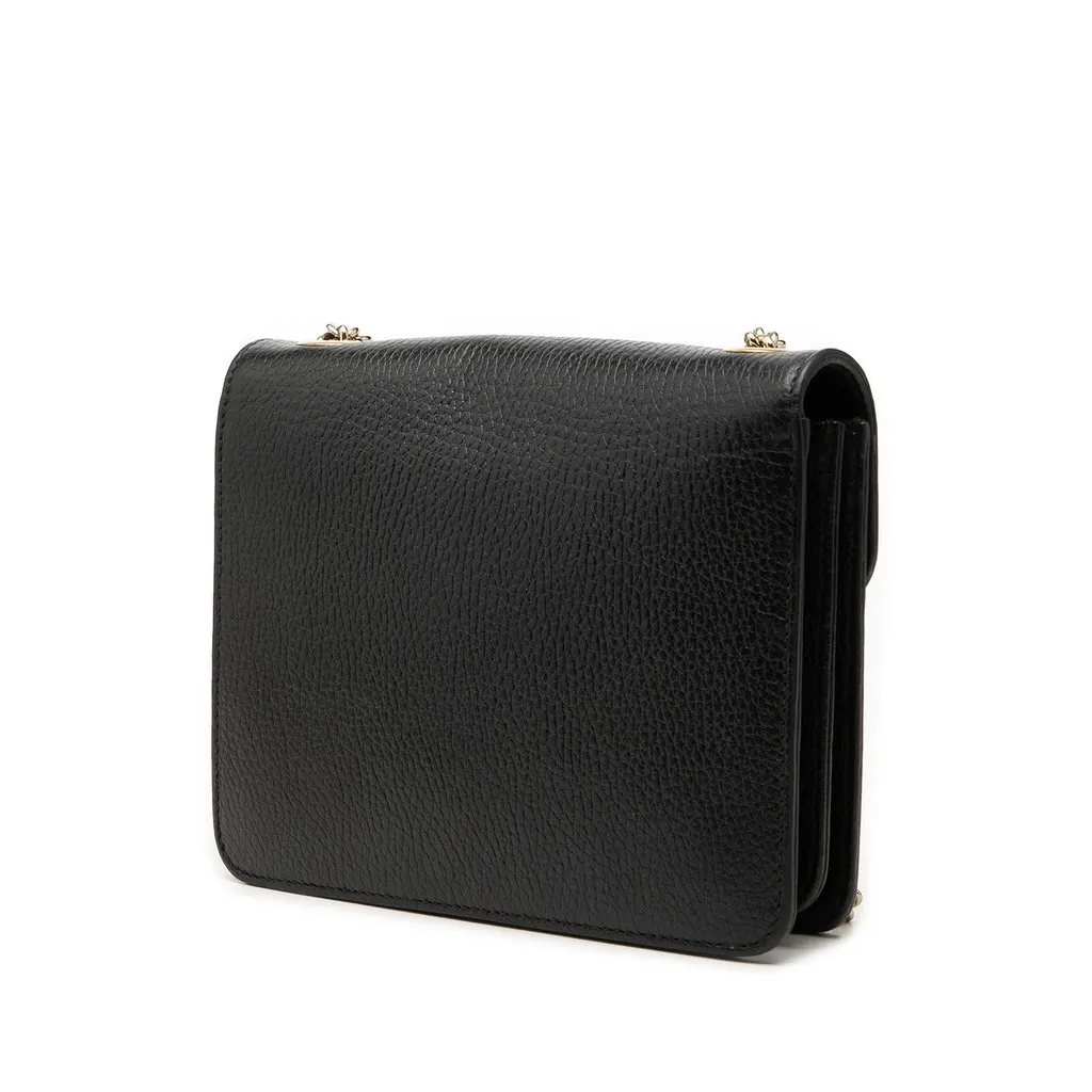 Gucci Small Dollar Calfskin Interlocking G Crossbody Black Leather Very good - Back View