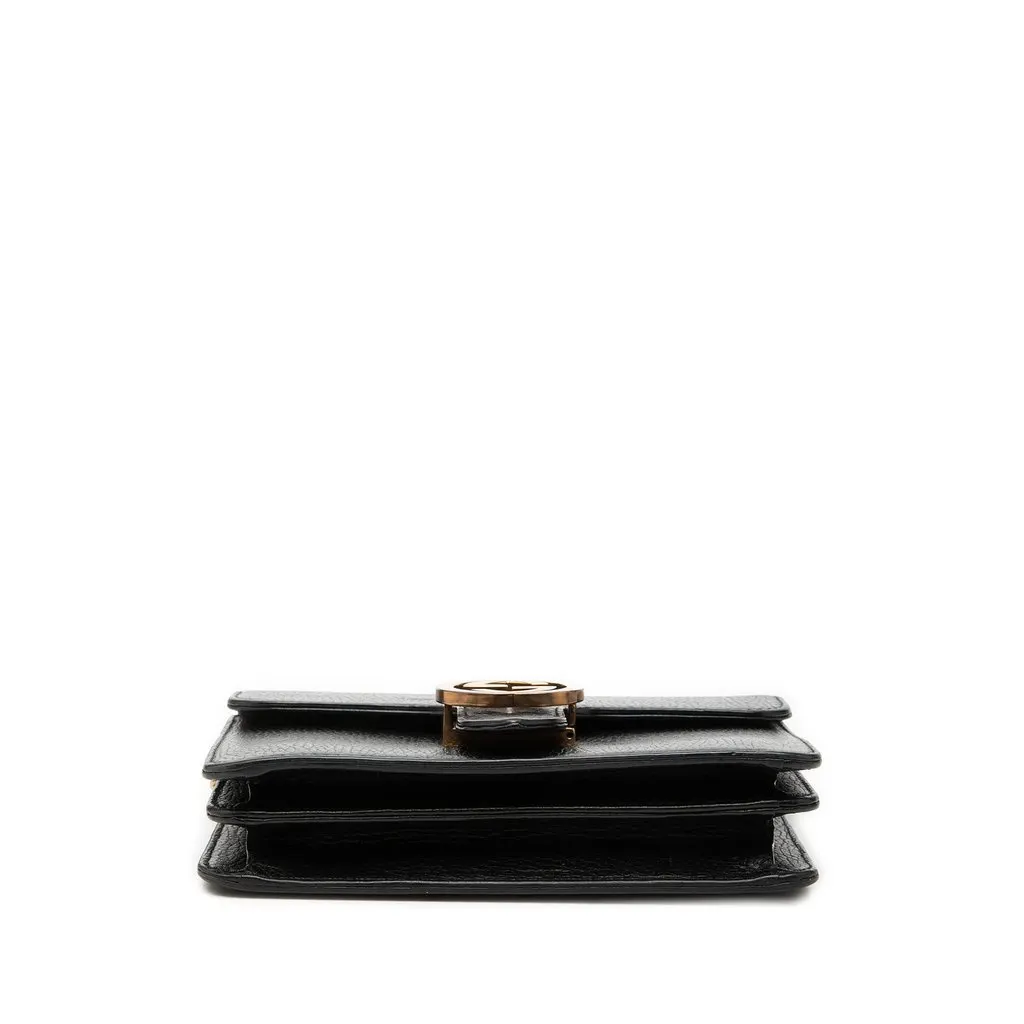 Gucci Small Dollar Calfskin Interlocking G Crossbody Black Leather Very good - Inside View