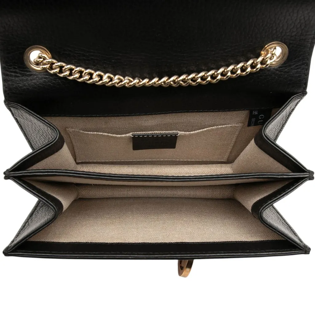 Gucci Small Dollar Calfskin Interlocking G Crossbody Black Leather Very good - Model View