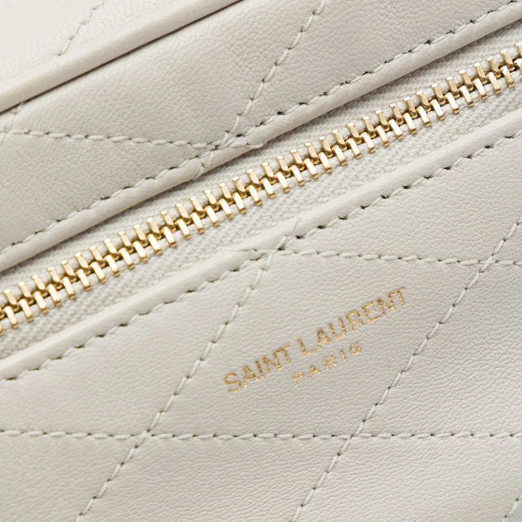 Saint Laurent Mini Quilted Lambskin Gaby Vanity Bag White Leather Good - Box View