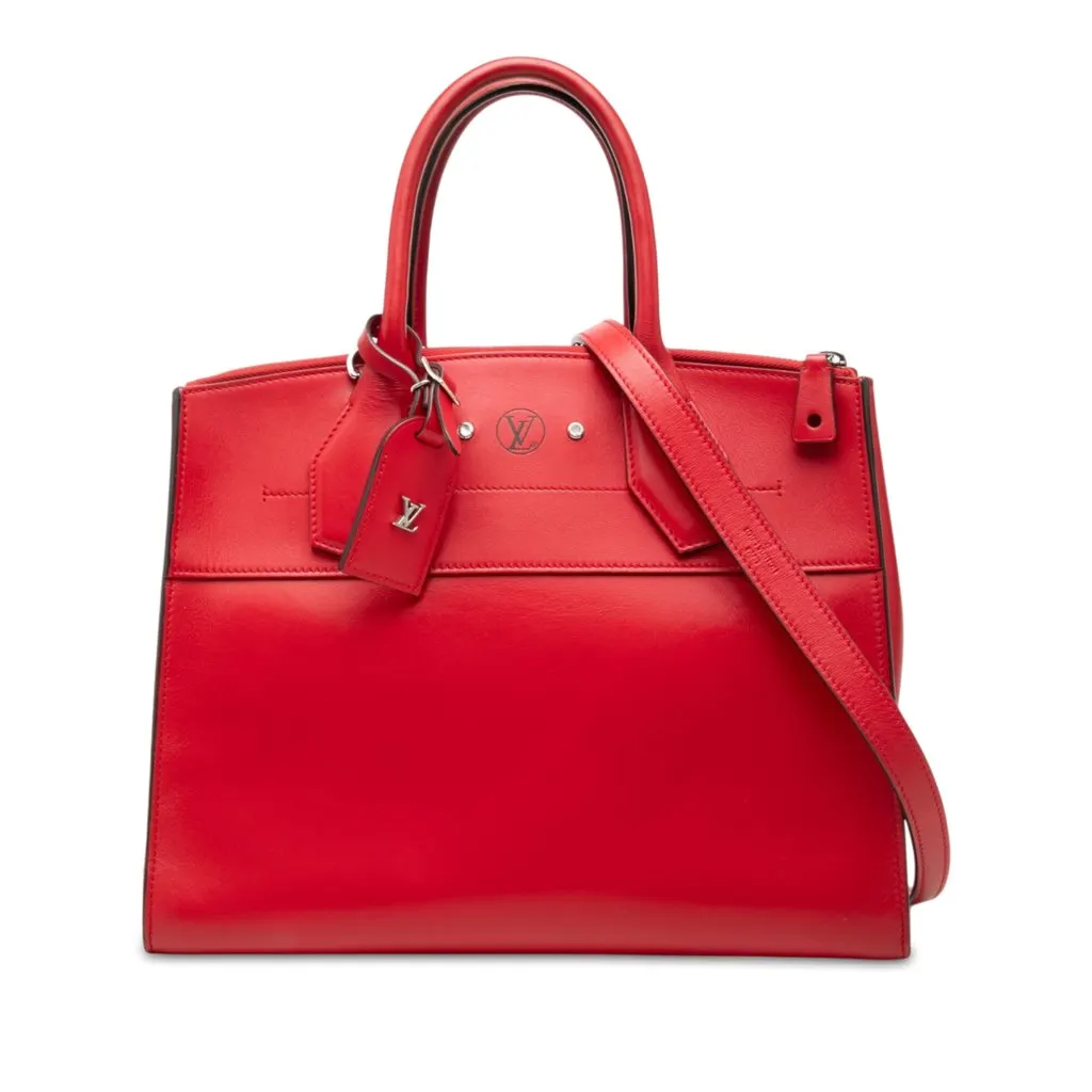 Louis Vuitton Leather City Steamer MM Red Leather Very good - Front View