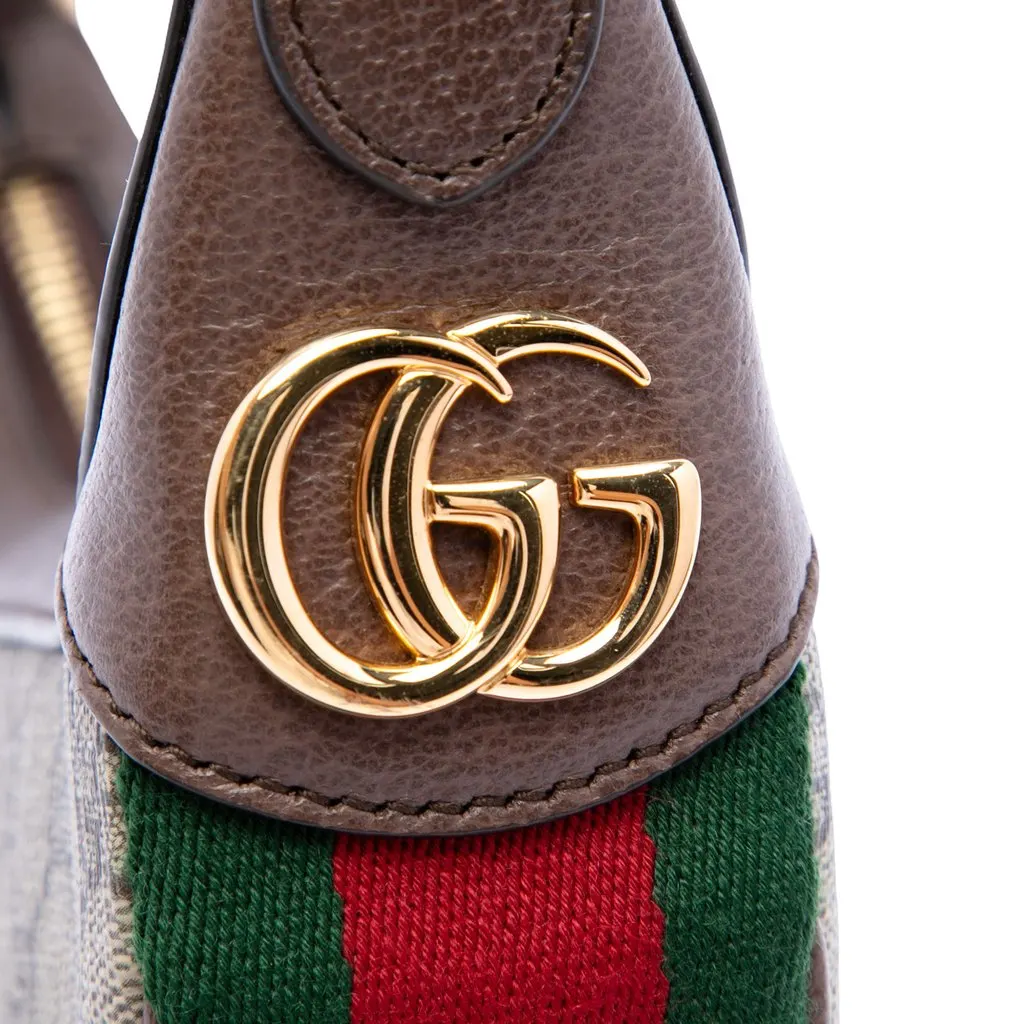 Gucci Mini GG Supreme Web Ophidia Shoulder Bag Beige Canvas Very good - Box View
