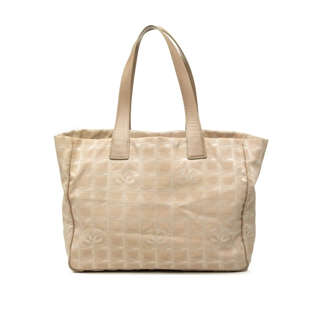 Chanel New Travel Line Nylon Tote Beige Polyamide Good - Front View