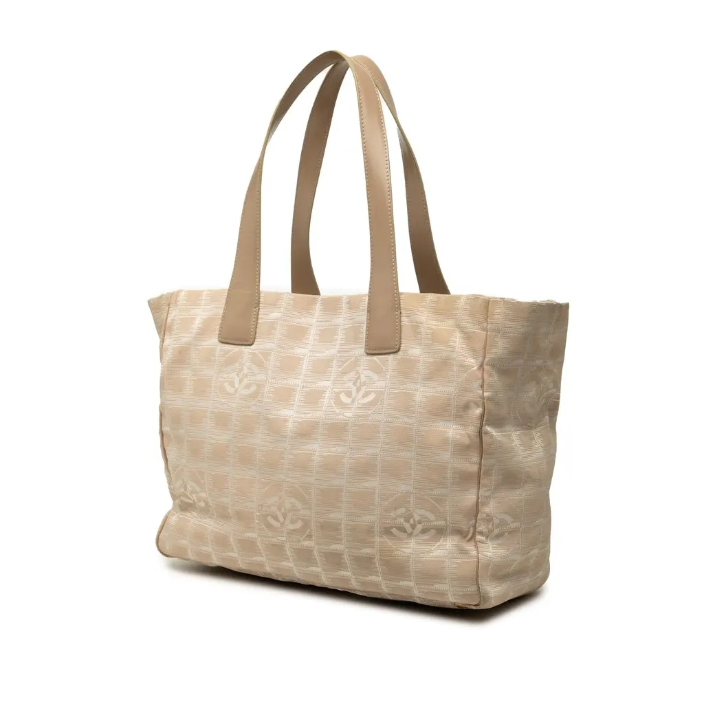 Chanel New Travel Line Nylon Tote Beige Polyamide Good - Back View