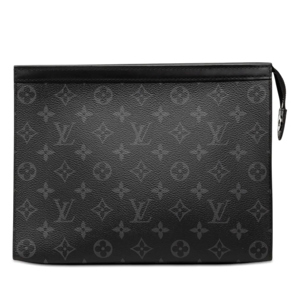 Louis Vuitton Monogram Eclipse Pochette Voyage MM Black Very good - Front View