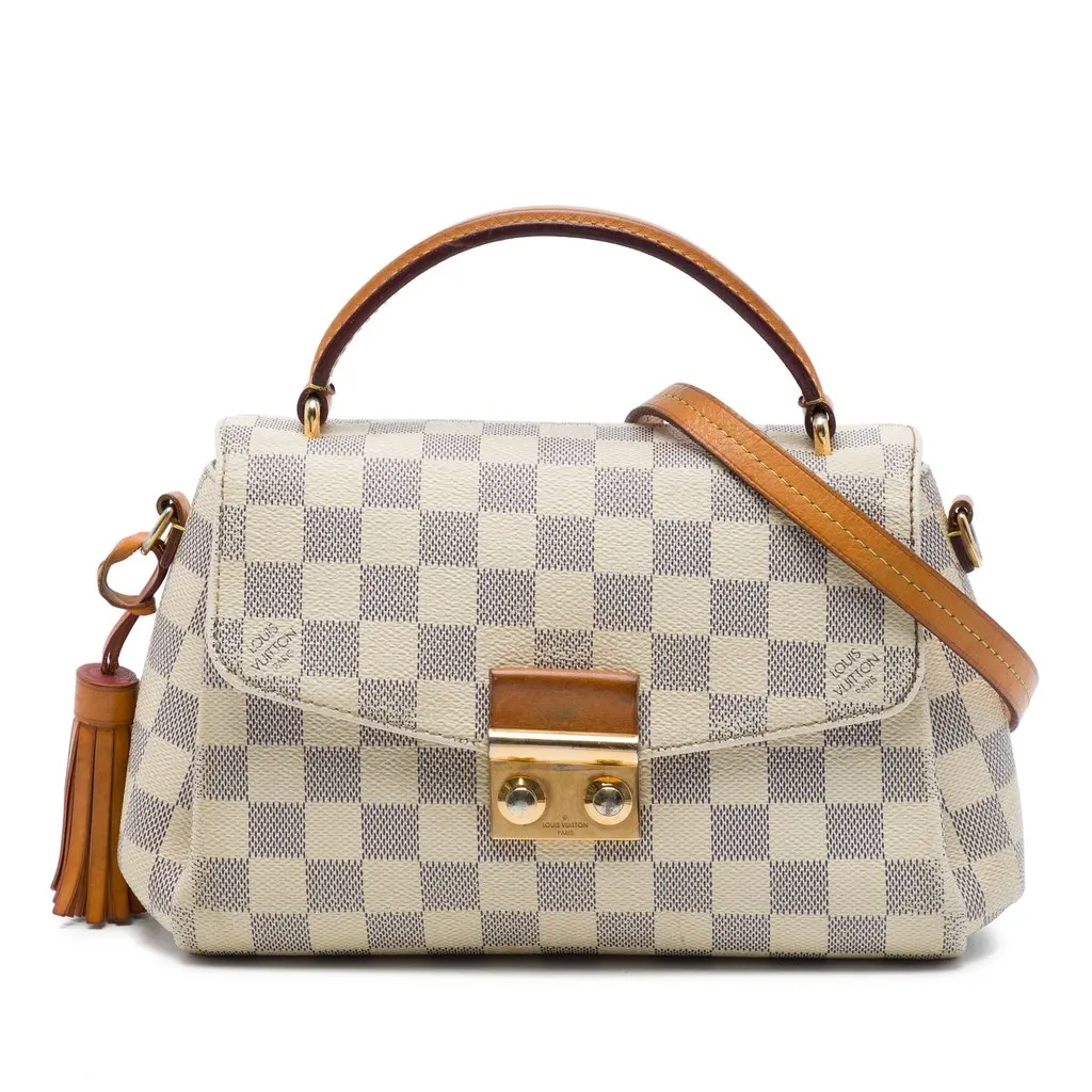 Louis Vuitton Damier Azur Croisette White Canvas Good - Front View