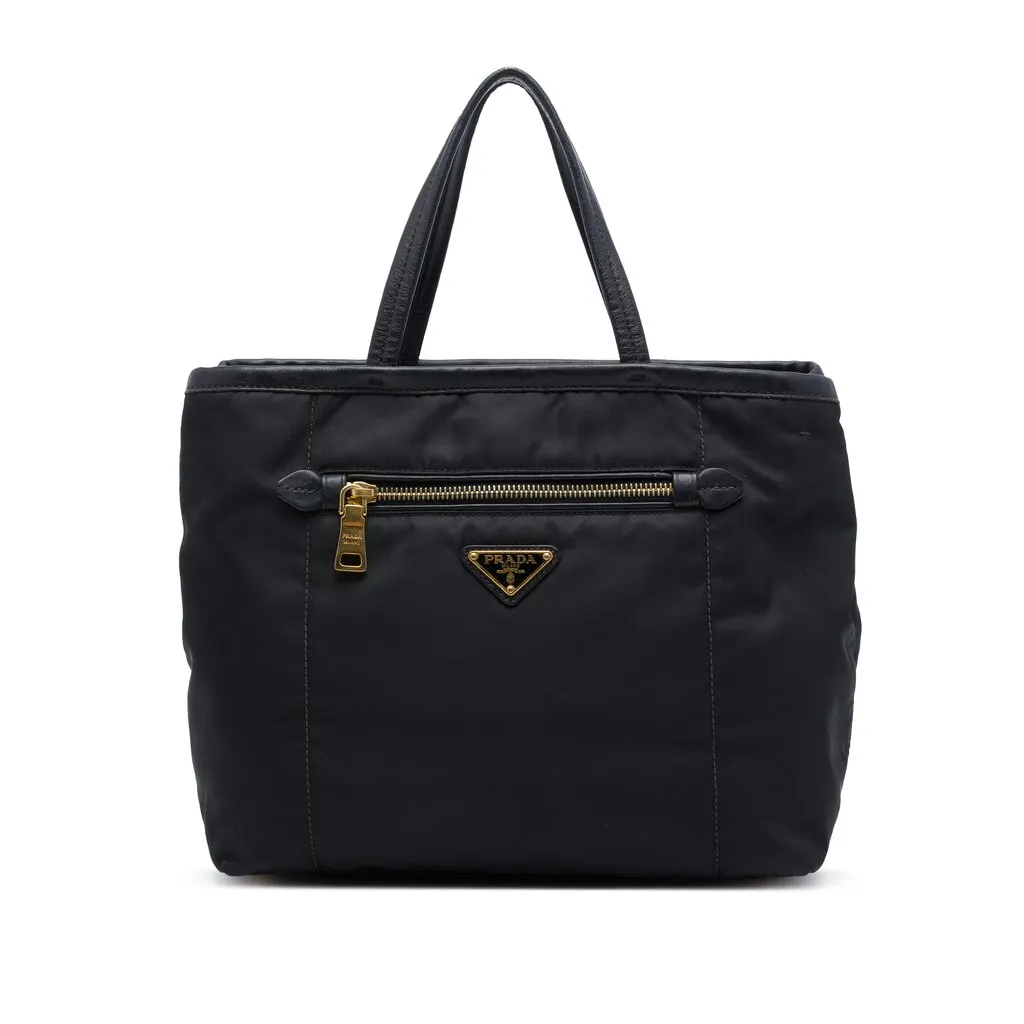 Prada Tessuto Tote Black Polyamide Good - Front View