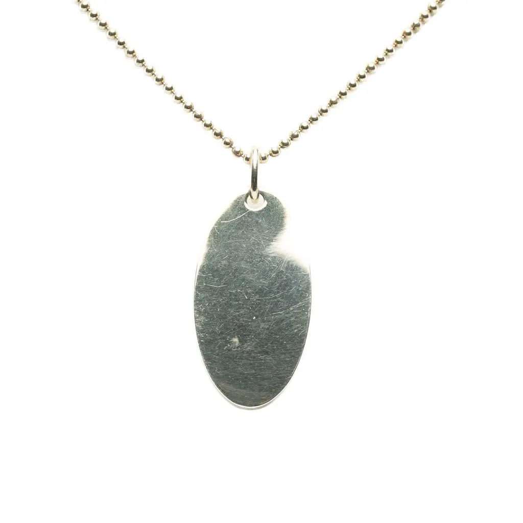 Gucci Sterling Silver Oval Plate Pendant Necklace Silver Metal Very good - Inside View