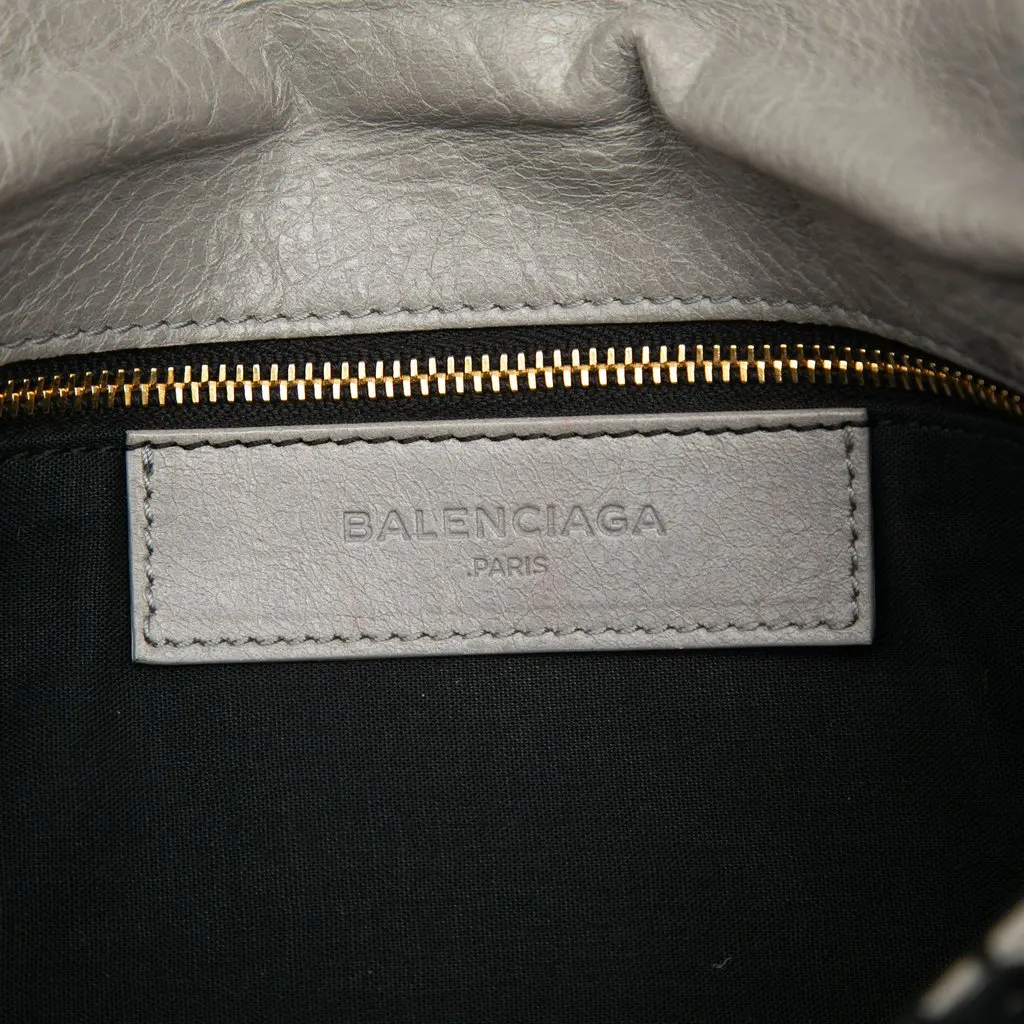 Balenciaga Lambskin Motocross Giant 12 Envelope Clutch With Strap Grey Leather Very good - Box View