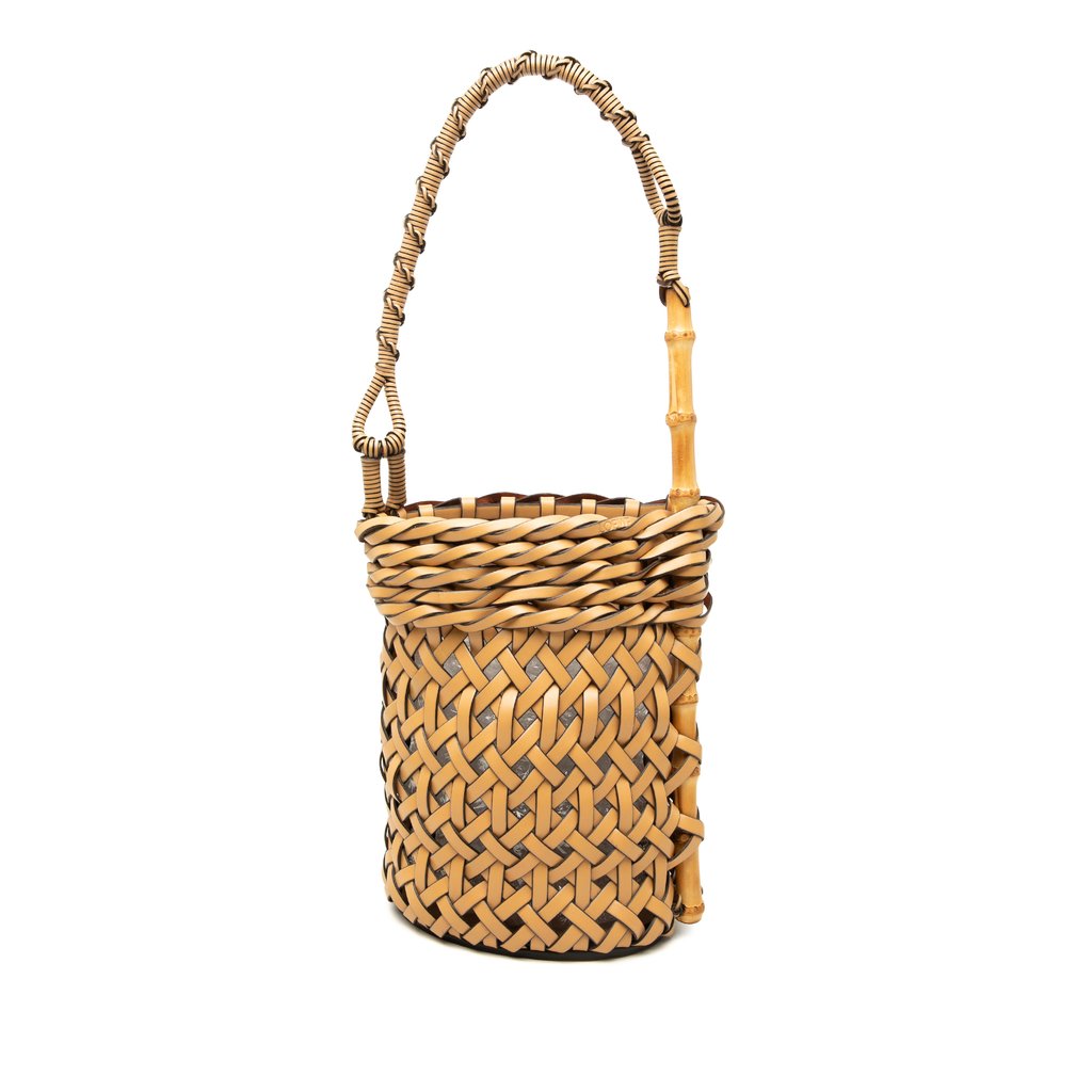 Loewe Woven Leather and Bamboo Pin Bucket | Libas Collective