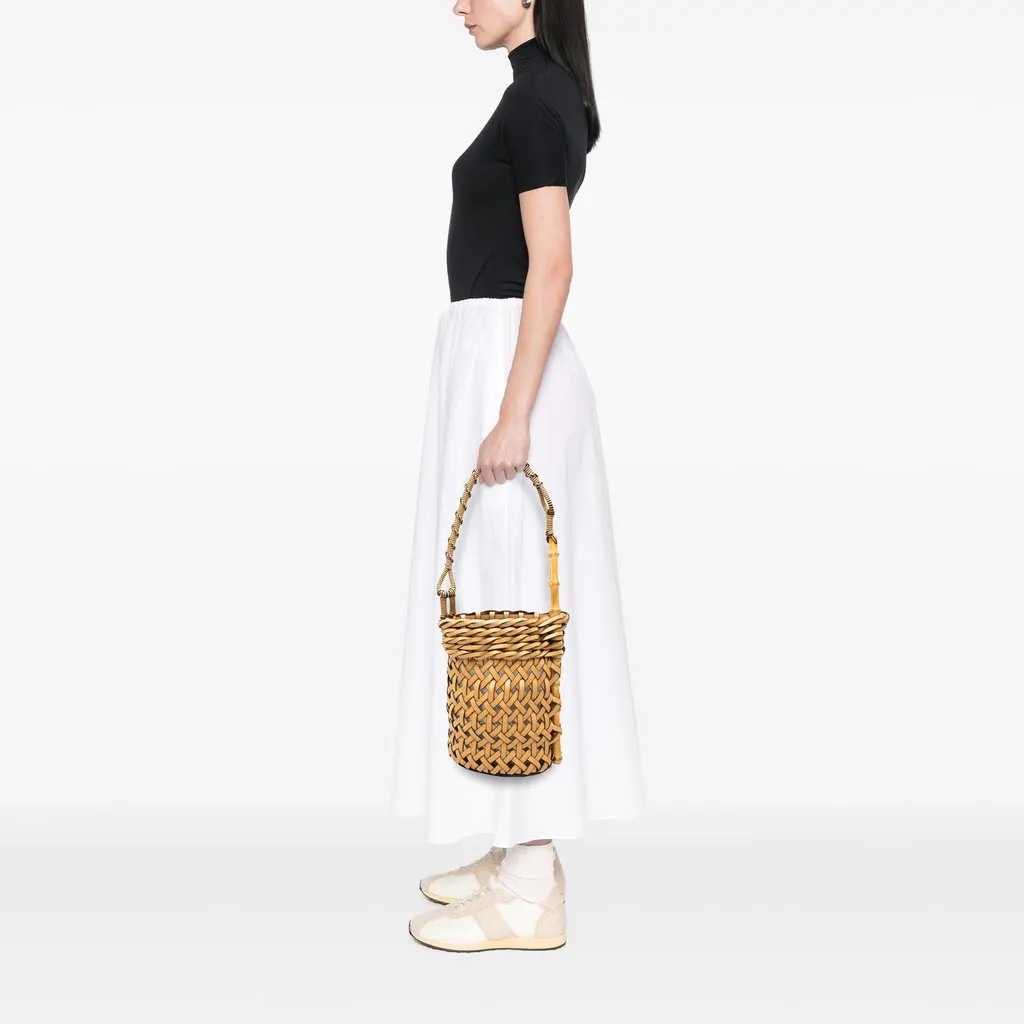 Loewe Woven Leather and Bamboo Pin Bucket Bag Beige Leather Very good - Box View