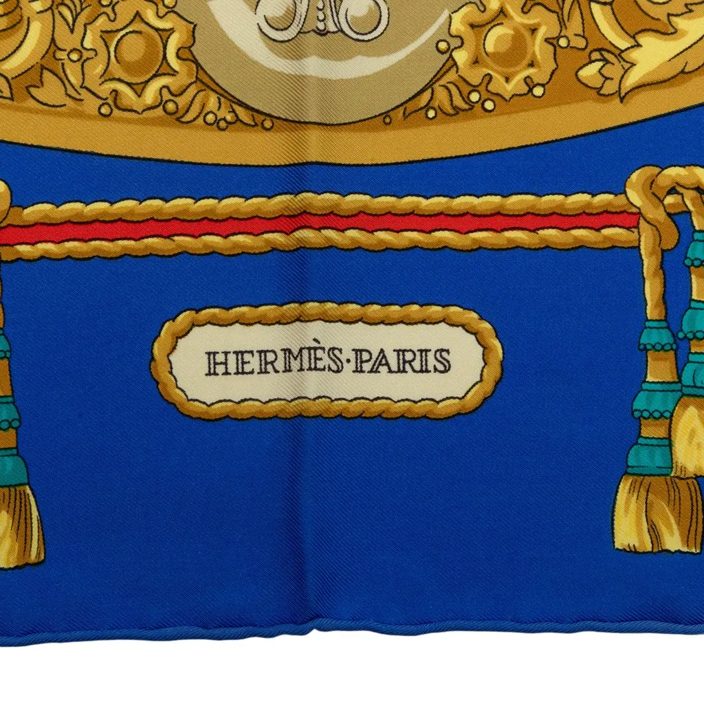 Hermès Hommage A Charles Garnier Silk Scarf 90 Blue Silk Good - Box View