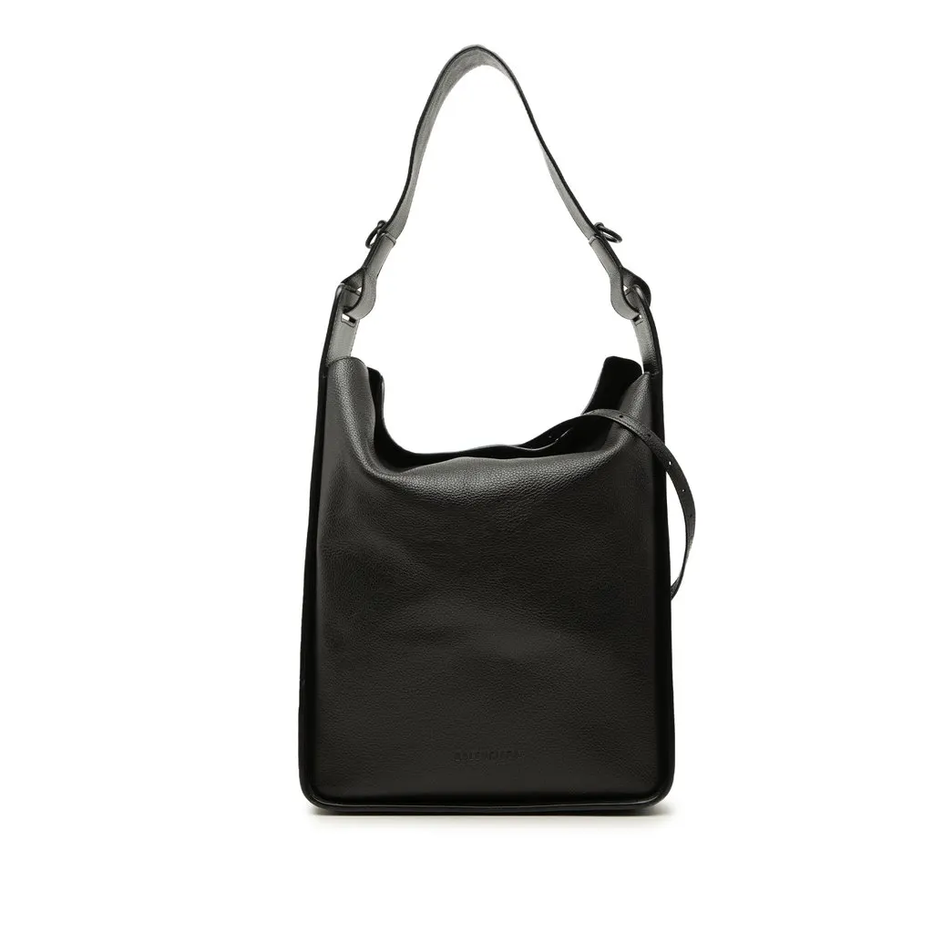 Balenciaga Medium Grained Calfskin Tool 2.0 North South Tote Black Leather Very good - Front View