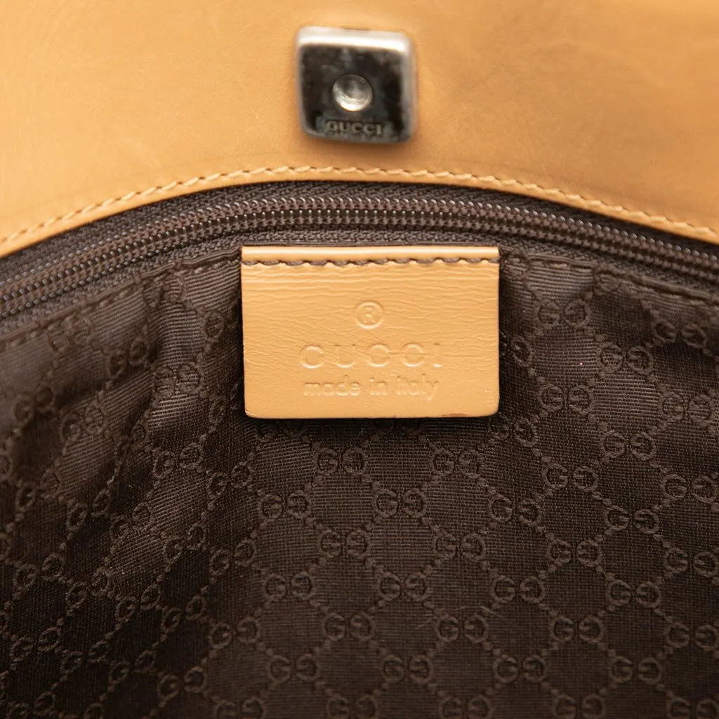Gucci Calfskin Web Handbag Brown Leather Very good - Box View
